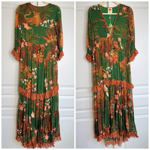 Farm Rio Maxi Dress Tropical Pattern - Picture 3 of 12